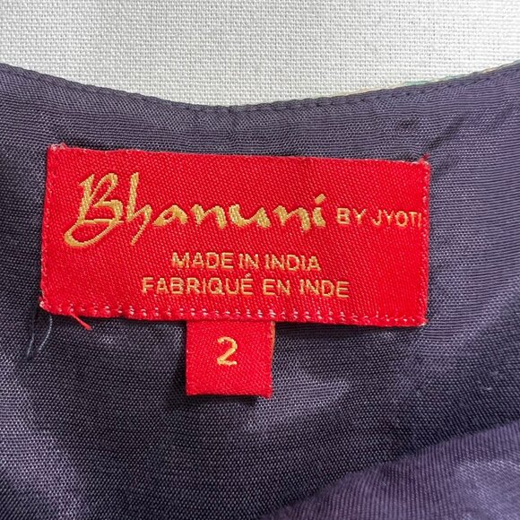 Anthropologie Bhanuni by Jyoti Villette Dress Beaded Watercolor Size 2 - Picture 7 of 11